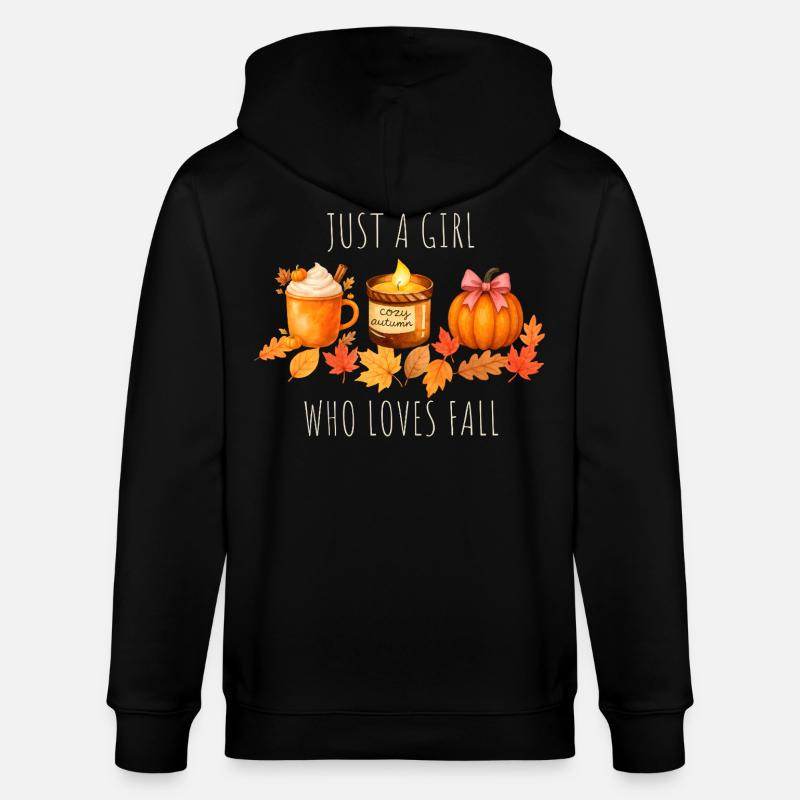 Nur ein Mädchen das Herbst liebt - Stanley/Stella Unisex Bio-Kapuzenjacke CULTIVATOR  - Schwarz