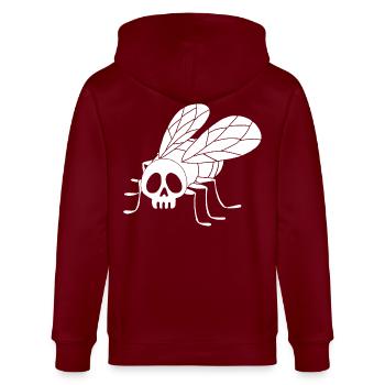 Crâne de mouche (blanc) - Veste à capuche bio CULTIVATOR Stanley/Stella Unisexe - bordeaux - Dos - Anna (173cm)