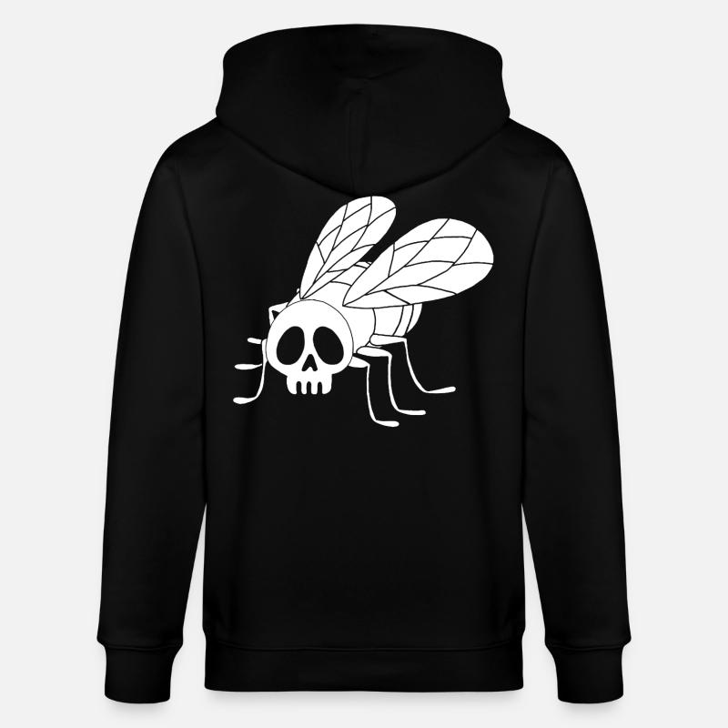 Fly Skull (weiß) - Stanley/Stella Unisex Bio-Kapuzenjacke CULTIVATOR  - Schwarz