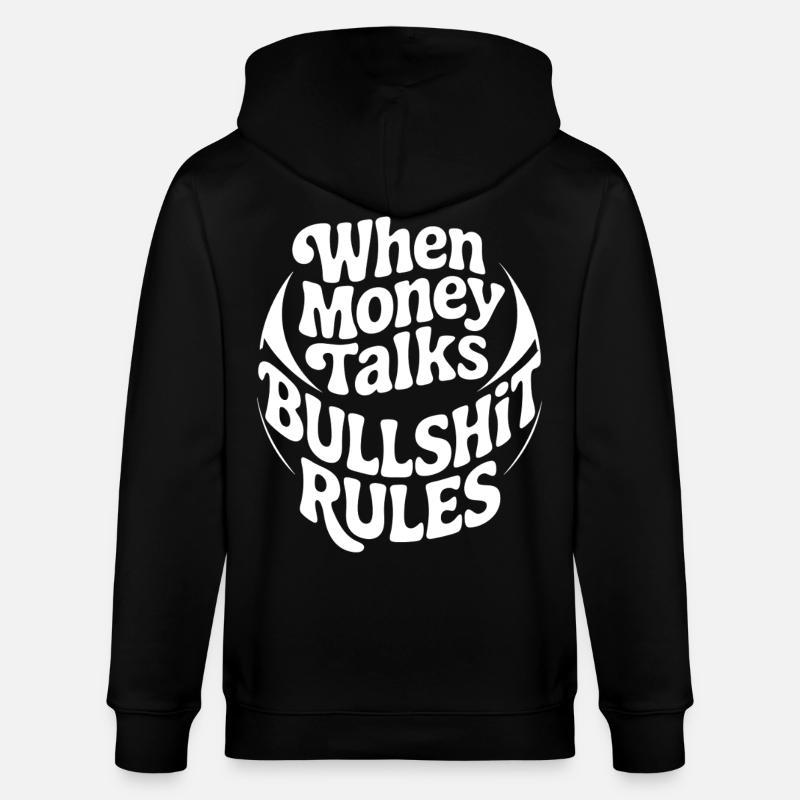 Geld spricht – klare Regeln - Stanley/Stella Unisex Bio-Kapuzenjacke CULTIVATOR  - Schwarz