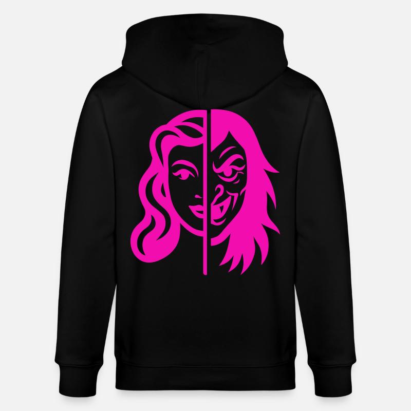 Split Face Kontrast - Stanley/Stella Unisex Bio-Kapuzenjacke CULTIVATOR  - Schwarz