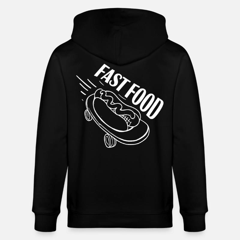 Fast Hot Dog Skateboard Longboard - Stanley/Stella CULTIVATOR  Unisex Organic Hooded Jacket - black