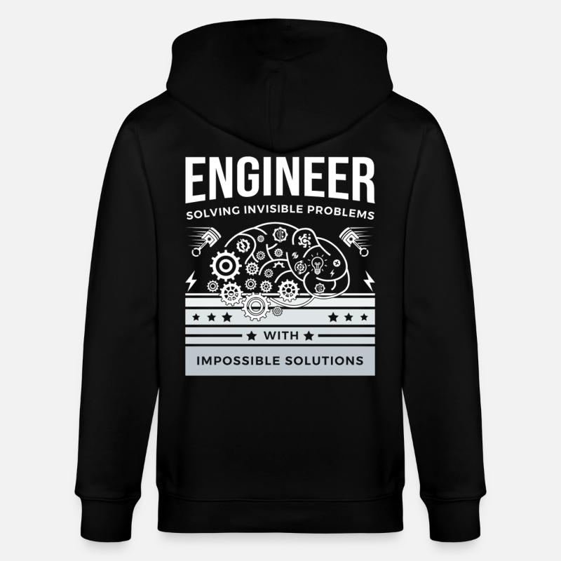 ENGINEER – Solving Invisible Problems T-Shirt - Stanley/Stella CULTIVATOR Unisex Organic Hooded Jacket - black