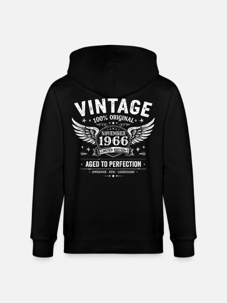 59 Years Anniversary | Birthday November 1966 - Stanley/Stella CULTIVATOR Unisex Organic Hooded Jacket - black