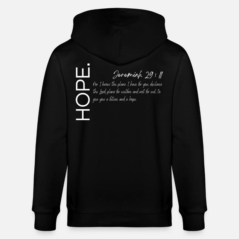 L’espoir - Jérémie 29:11 Conception chrétienne - Veste à capuche bio CULTIVATOR Stanley/Stella Unisexe - noir