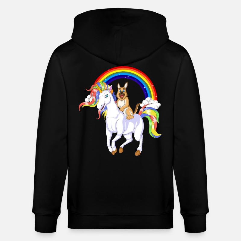 Deutscher Schäferhund Einhorn - Stanley/Stella Unisex Bio-Kapuzenjacke CULTIVATOR  - Schwarz