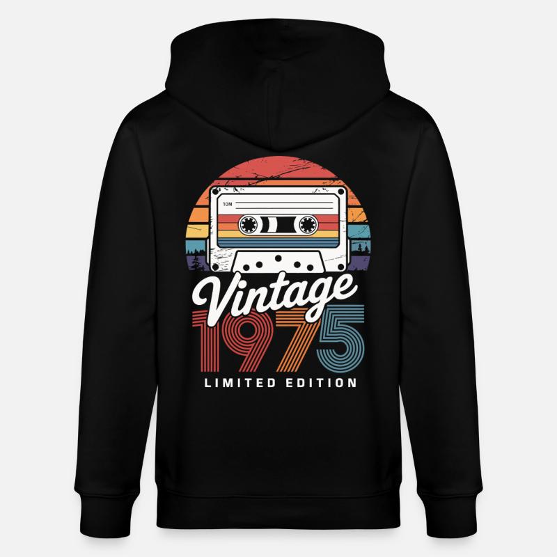 Anniversaire 1975 Édition Limitée Style Cassette - Veste à capuche bio CULTIVATOR Stanley/Stella Unisexe - noir