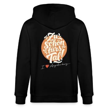 Zu schön fürs Tal - I love Aegidienberg - Stanley/Stella Unisex Bio-Kapuzenjacke CULTIVATOR  - Schwarz - Hinten - Anna (173cm)