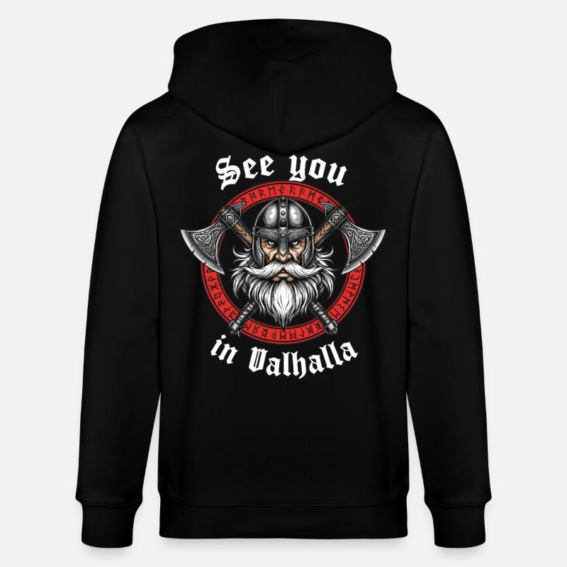 Valhalla Vikinger Krieger - Stanley/Stella Unisex Bio-Kapuzenjacke CULTIVATOR  - Schwarz