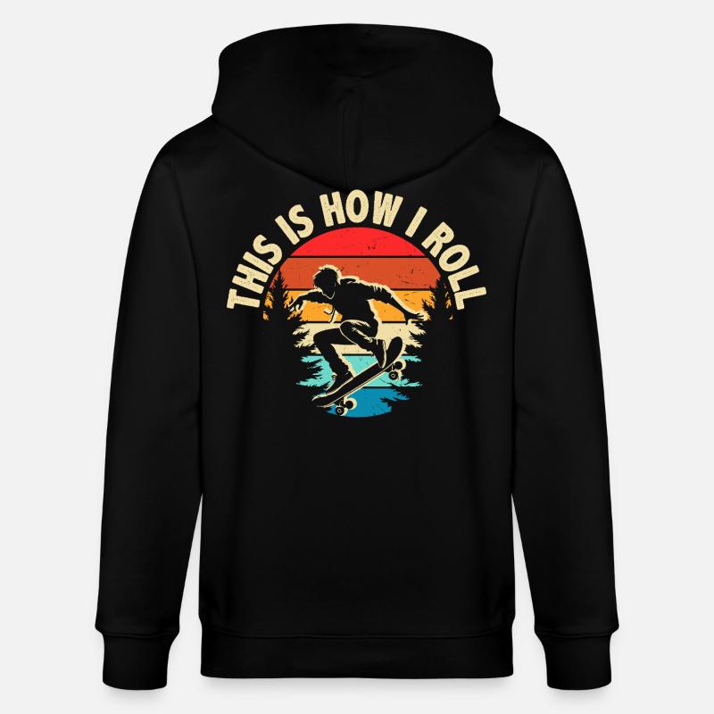 This Is How I Roll Skateboard - Stanley/Stella Unisex Bio-Kapuzenjacke CULTIVATOR  - Schwarz