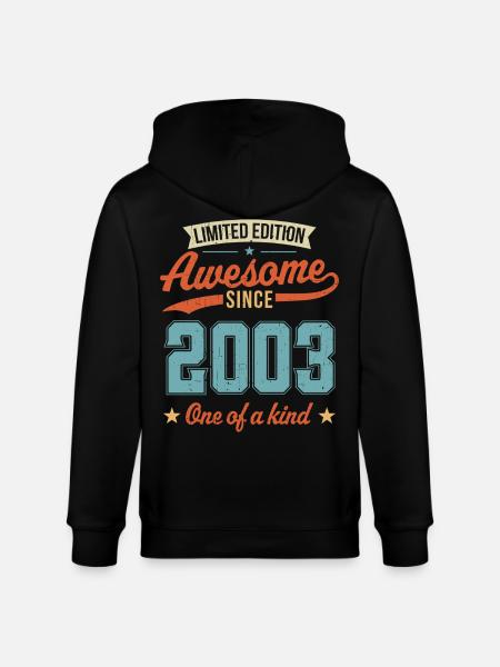 Awesome Since 2003 - Stanley/Stella CULTIVATOR  Unisex Organic Hooded Jacket - black