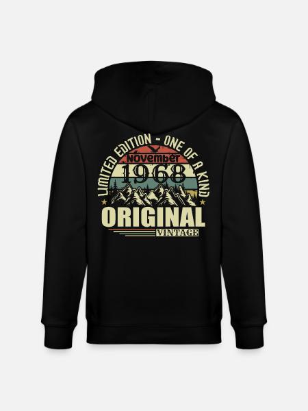 Birthday november 1968 - Stanley/Stella CULTIVATOR  Unisex Organic Hooded Jacket - black