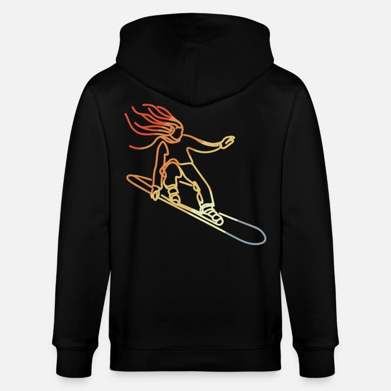 Fille de snowboard rétro - Veste à capuche bio CULTIVATOR Stanley/Stella Unisexe - noir