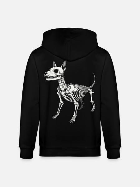 Skeletal Hound Anatomy Print - Stanley/Stella CULTIVATOR  Unisex Organic Hooded Jacket - black