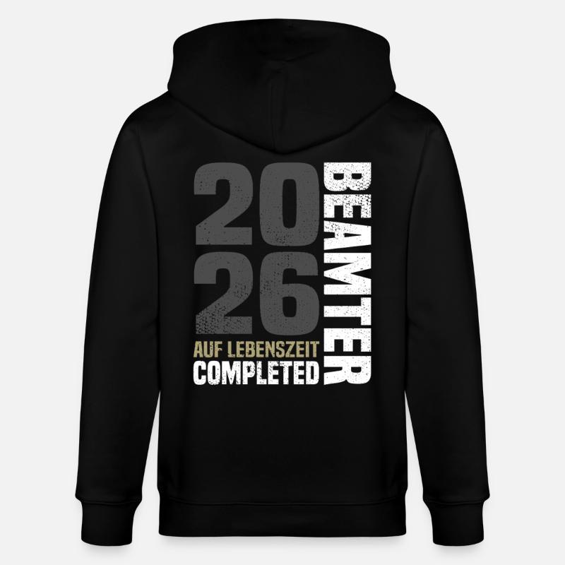 Beamter Auf Lebenszeit 2026 - Stanley/Stella Unisex Bio-Kapuzenjacke CULTIVATOR - Schwarz
