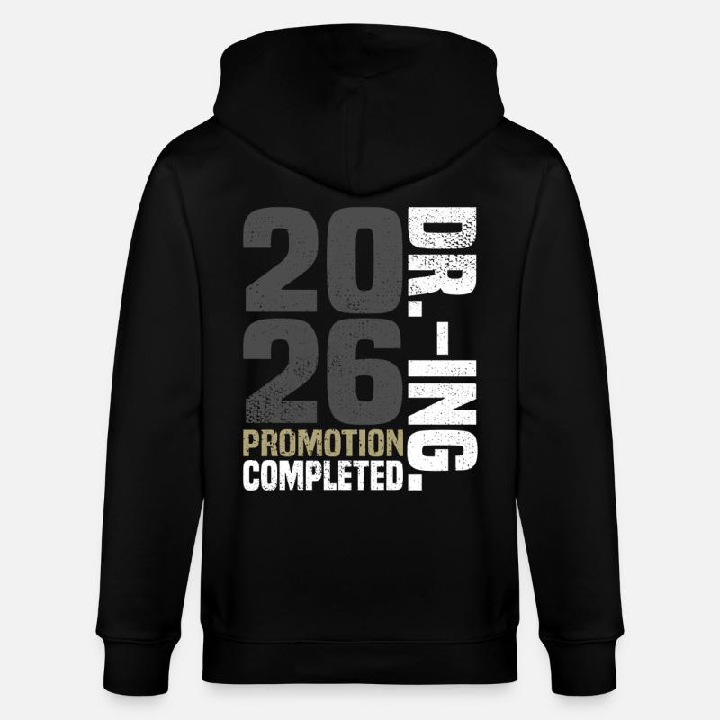 Dr. Ing. Promotion Completed - Stanley/Stella Unisex Bio-Kapuzenjacke CULTIVATOR  - Schwarz