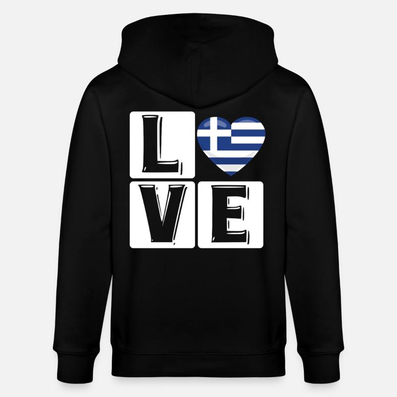 Amour Grèce Coeur Drapeau - Veste à capuche bio CULTIVATOR Stanley/Stella Unisexe - noir