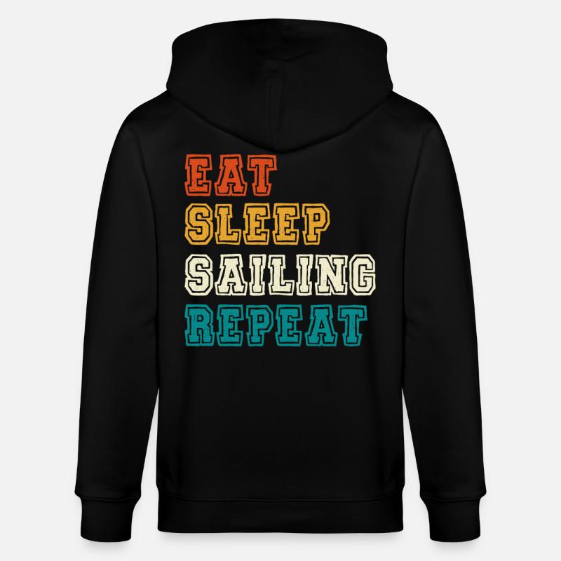 Eat Sleep Sailing Repeat - Stanley/Stella Unisex Bio-Kapuzenjacke CULTIVATOR  - Schwarz