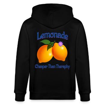 Lemonade Cheaper Than Theraphy Zitronenfrucht - Stanley/Stella Unisex Bio-Kapuzenjacke CULTIVATOR  - Schwarz - Hinten - Anna (173cm)