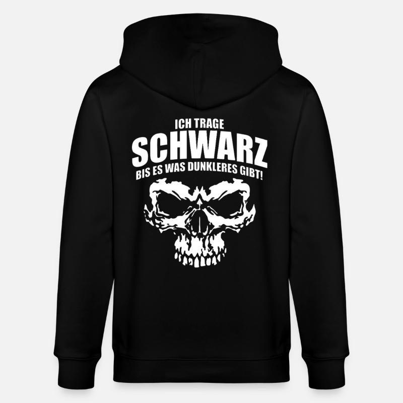Schwarz Bis Dunkleres Schädel  - Stanley/Stella Unisex Bio-Kapuzenjacke CULTIVATOR  - Schwarz