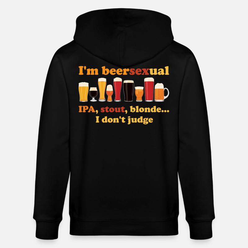 Ich bin ein biersexueller Biertrinker - Stanley/Stella Unisex Bio-Kapuzenjacke CULTIVATOR  - Schwarz