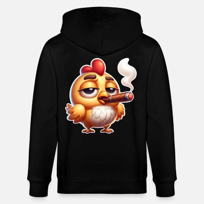 Huhn Zigarre - Stanley/Stella Unisex Bio-Kapuzenjacke CULTIVATOR - Schwarz