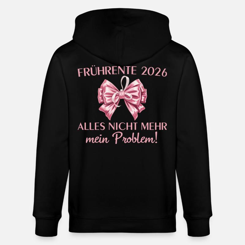 Frührente 2026 Arbeitskollegin in Altersteilzeit - Stanley/Stella Unisex Bio-Kapuzenjacke CULTIVATOR  - Schwarz