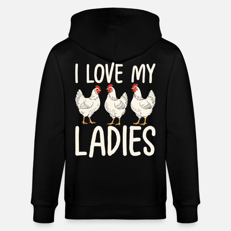J’adore mes poules mesdames - Veste à capuche bio CULTIVATOR Stanley/Stella Unisexe - noir