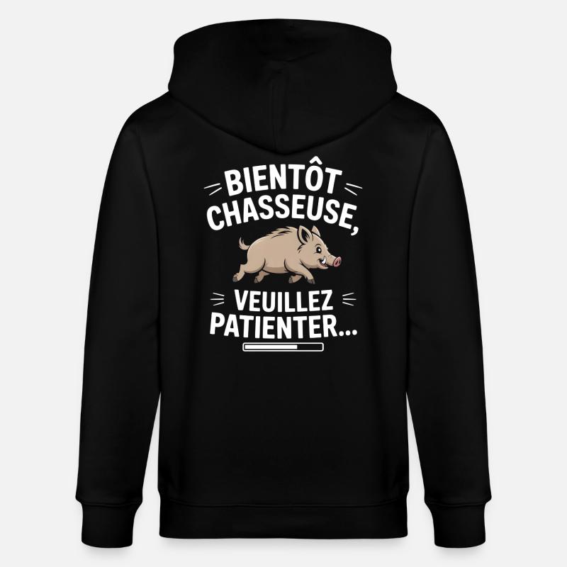 Bald Jäger, bitte warten - Stanley/Stella Unisex Bio-Kapuzenjacke CULTIVATOR  - Schwarz