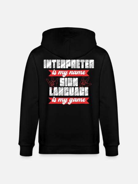 ASL Sign Language Interpreter Sign Language - Stanley/Stella CULTIVATOR  Unisex Organic Hooded Jacket - black
