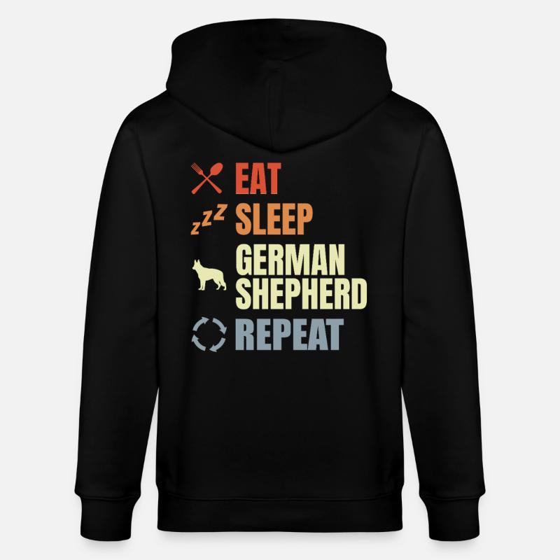 Schäferhund Routine - Stanley/Stella Unisex Bio-Kapuzenjacke CULTIVATOR  - Schwarz