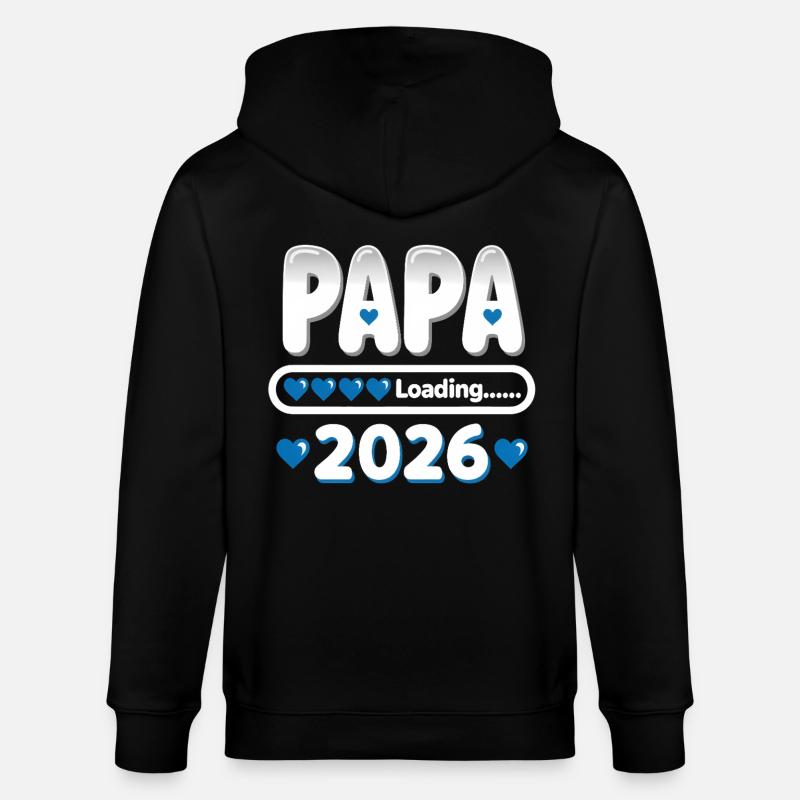 2026 Papa Loading – werdender Vater Geschenk - Stanley/Stella Unisex Bio-Kapuzenjacke CULTIVATOR  - Schwarz