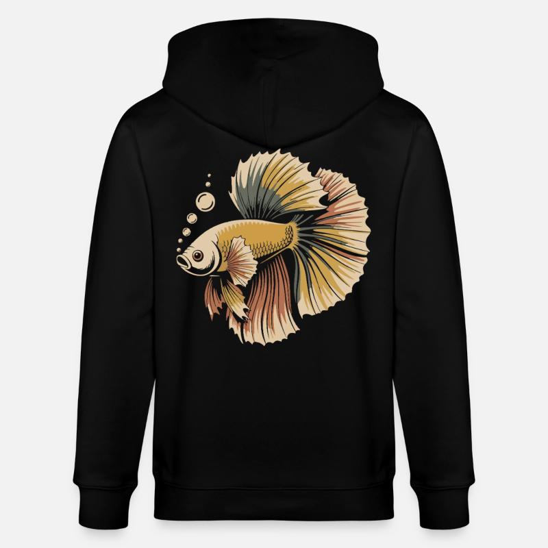 Betta Couleur Explosion Poisson - Veste à capuche bio CULTIVATOR Stanley/Stella Unisexe - noir