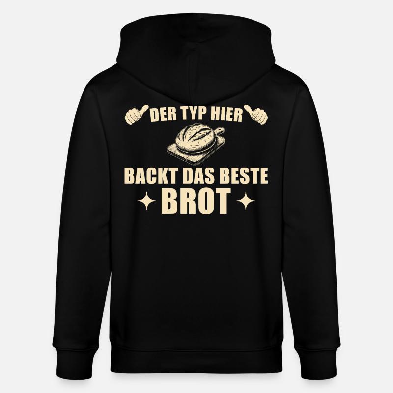 Brot backen - Bester Bäcker Geschenkidee - Stanley/Stella Unisex Bio-Kapuzenjacke CULTIVATOR  - Schwarz