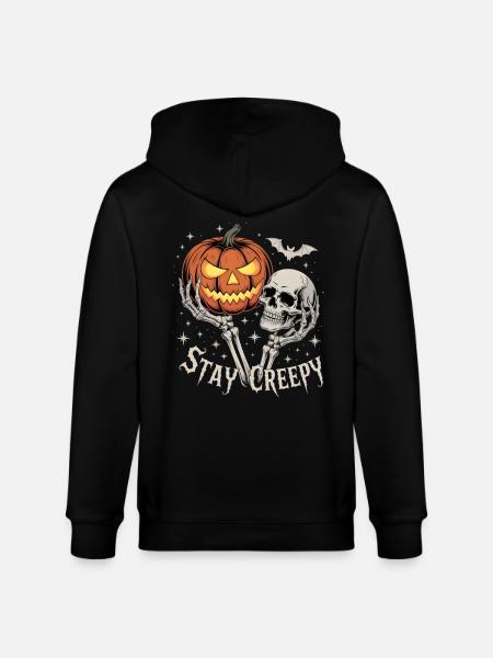 Restez effrayant, restez effrayant Thème d’Halloween - Veste à capuche bio CULTIVATOR Stanley/Stella Unisexe - noir