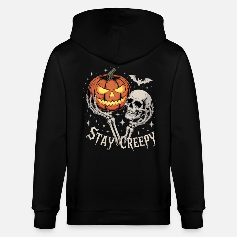 Restez effrayant, restez effrayant Thème d’Halloween - Veste à capuche bio CULTIVATOR Stanley/Stella Unisexe - noir