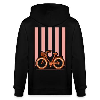 Bicycle Cyclist City Bike with Basket - Stanley/Stella CULTIVATOR  Unisex Organic Hooded Jacket - black - Back - Anna (173cm)