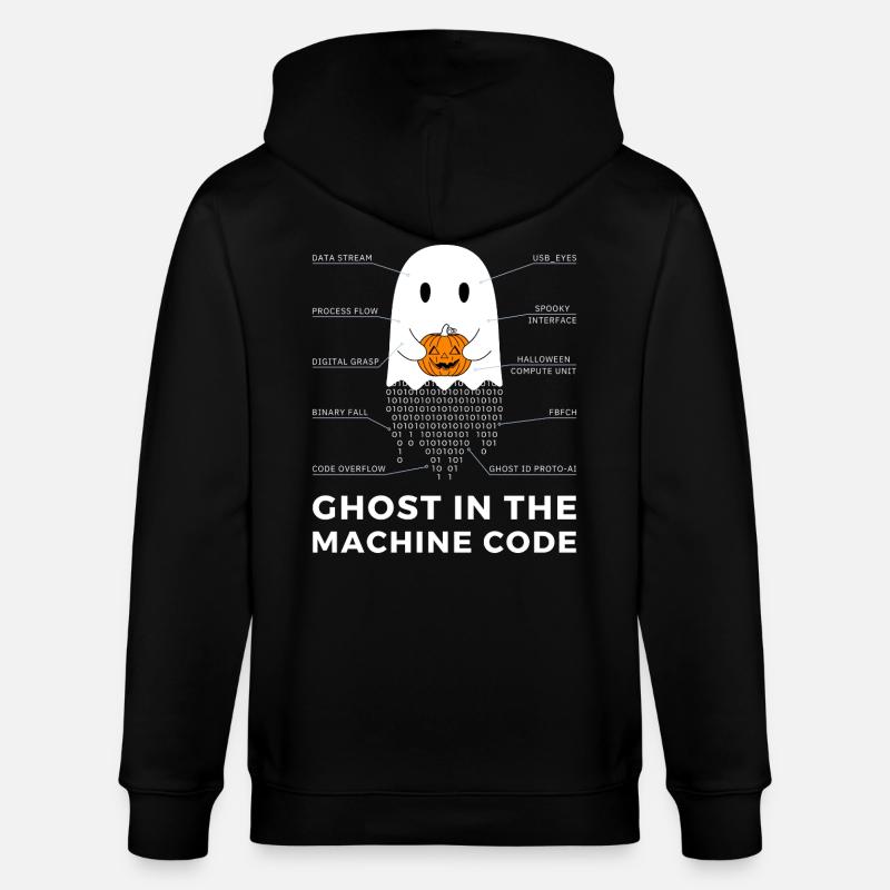 Funny Coder, Programmer Halloween T-Shirt - Stanley/Stella CULTIVATOR  Unisex Organic Hooded Jacket - black