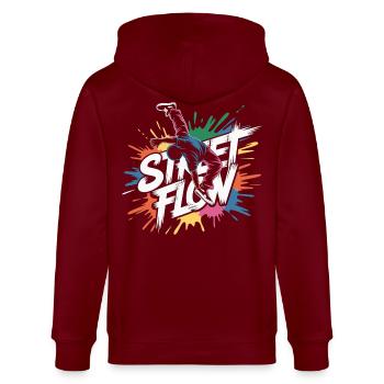 Streetdance Beat – Urban DJ Musik Design - Stanley/Stella Unisex Bio-Kapuzenjacke CULTIVATOR  - Burgunderrot - Hinten - Anna (173cm)