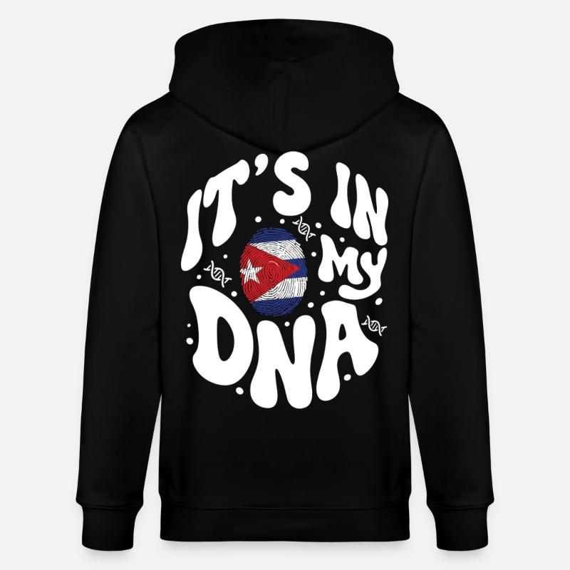 ADN cubain Cuba Drapeau hispanique - Veste à capuche bio CULTIVATOR Stanley/Stella Unisexe - noir