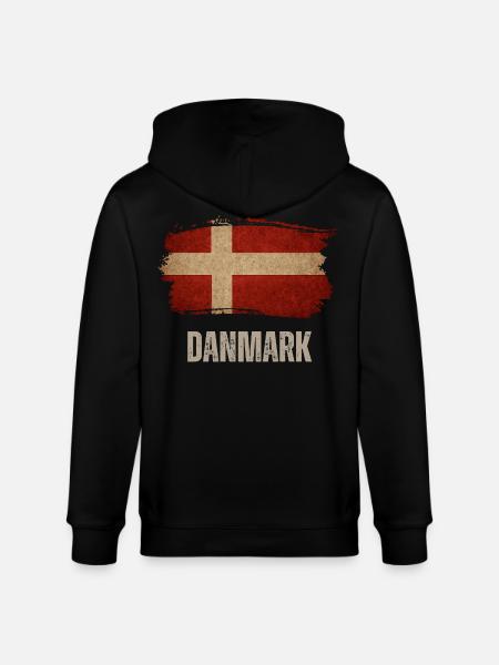 Danmarks Grungeflag, dansk stolthed - Stanley/Stella økologisk unisex-hættejakke CULTIVATOR  - sort