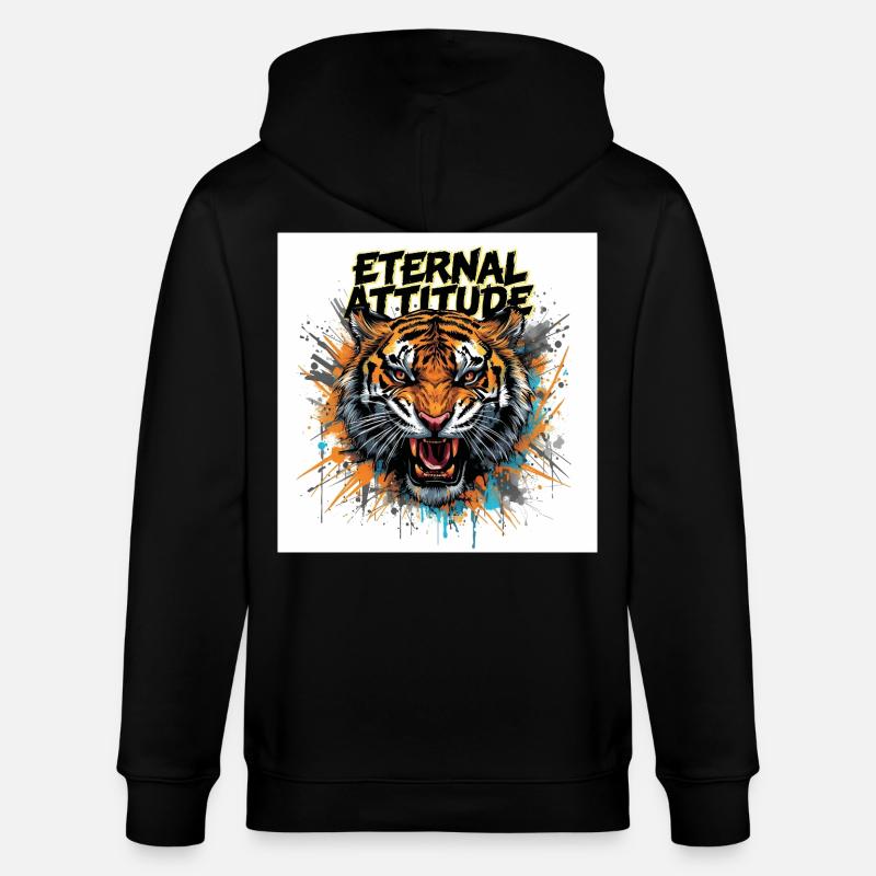 Pose du Tigre Éternel - Veste à capuche bio CULTIVATOR Stanley/Stella Unisexe - noir