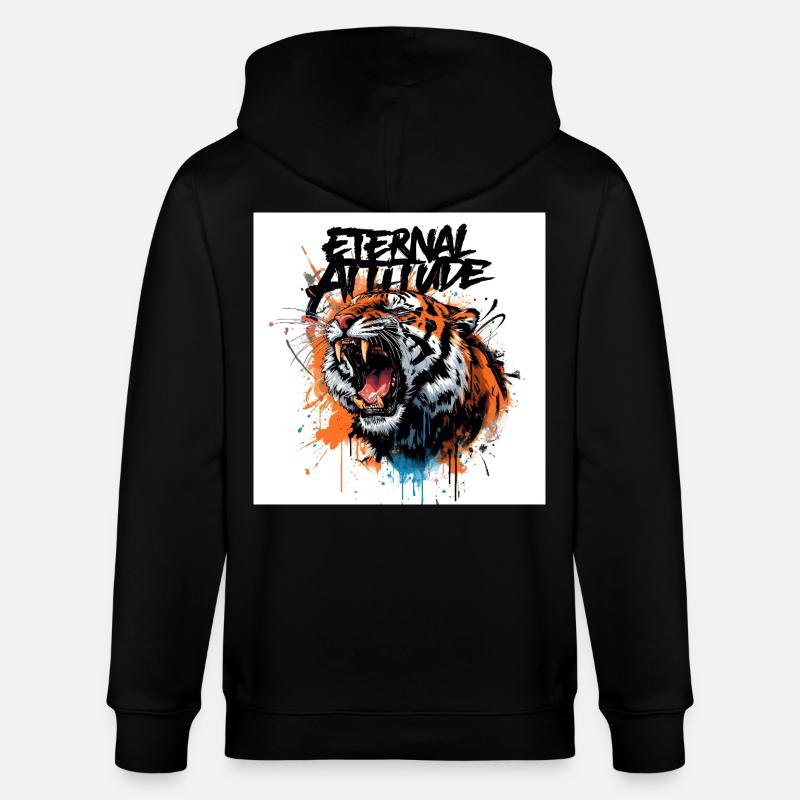 Pose du tigre éternel - Veste à capuche bio CULTIVATOR Stanley/Stella Unisexe - noir