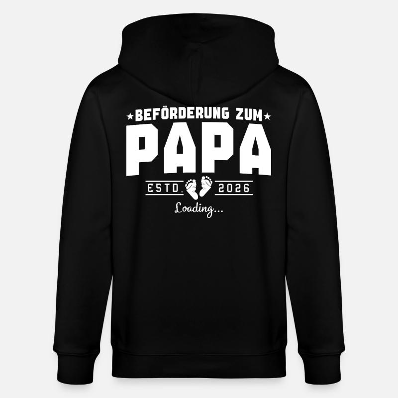 Papa 2026 loading Werdender Vater - Stanley/Stella Unisex Bio-Kapuzenjacke CULTIVATOR  - Schwarz