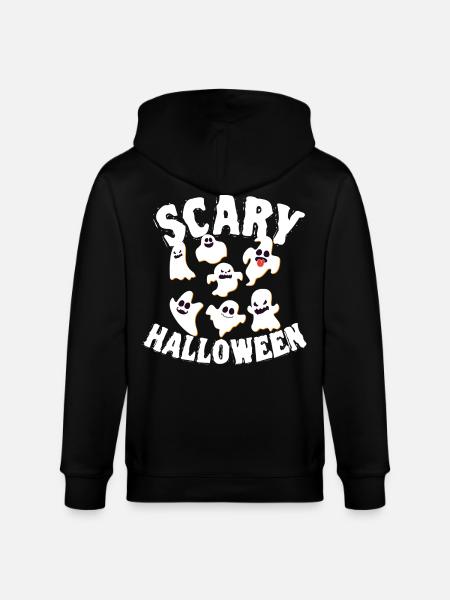 Grinning Dancing Funny Ghosts Halloween Costume - Stanley/Stella CULTIVATOR Unisex Organic Hooded Jacket - black