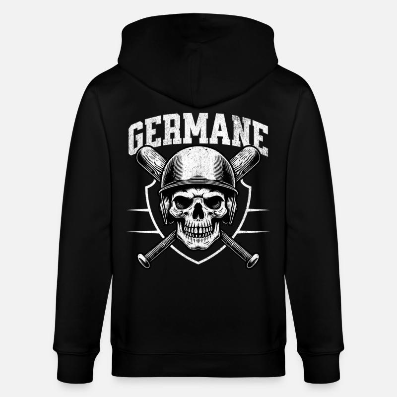 Schädel Krieger Helm Batten Germane - Stanley/Stella Unisex Bio-Kapuzenjacke CULTIVATOR  - Schwarz
