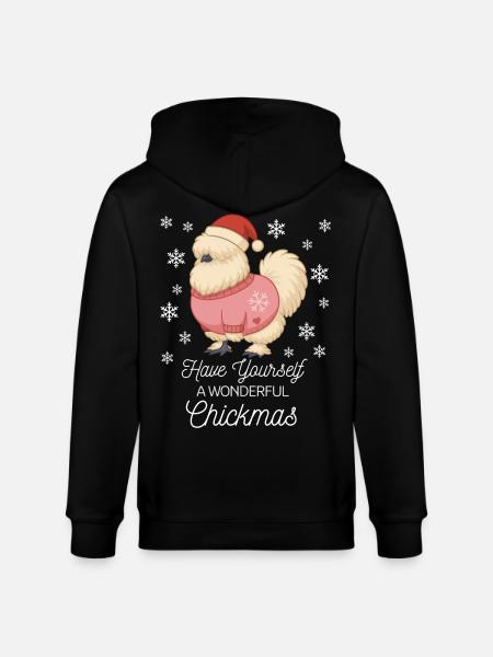 Silk Chicken Christmas Silk Chickens Lover - Stanley/Stella CULTIVATOR Unisex Organic Hooded Jacket - black