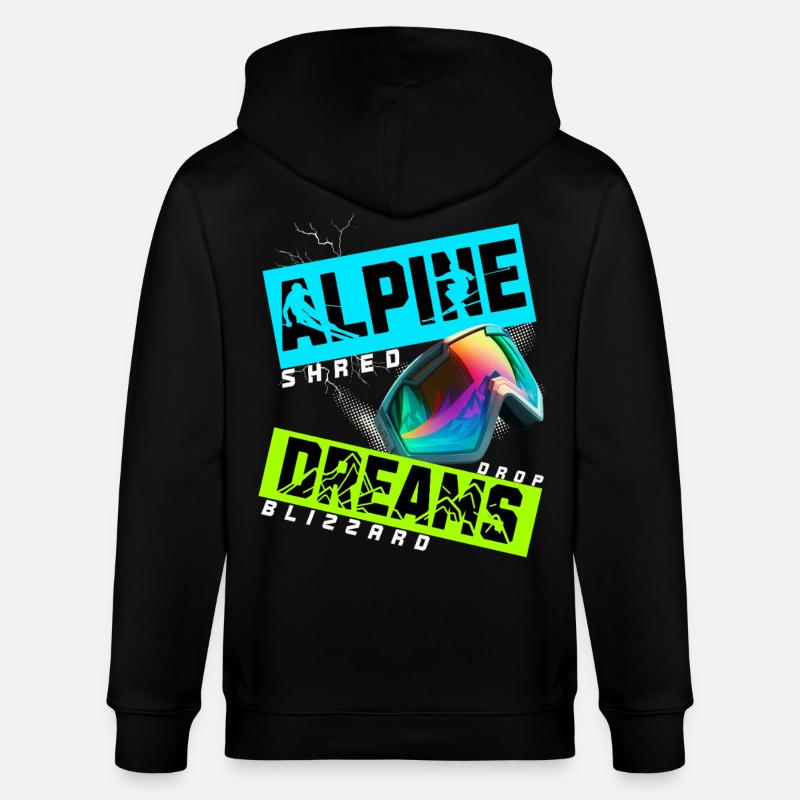 Alpine Dreams Ski Snowboard Shred Design - Veste à capuche bio CULTIVATOR Stanley/Stella Unisexe - noir
