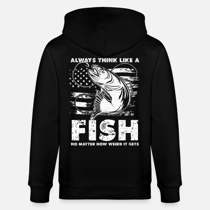 Fish Thoughts Flag Pattern - Veste à capuche bio CULTIVATOR Stanley/Stella Unisexe - noir