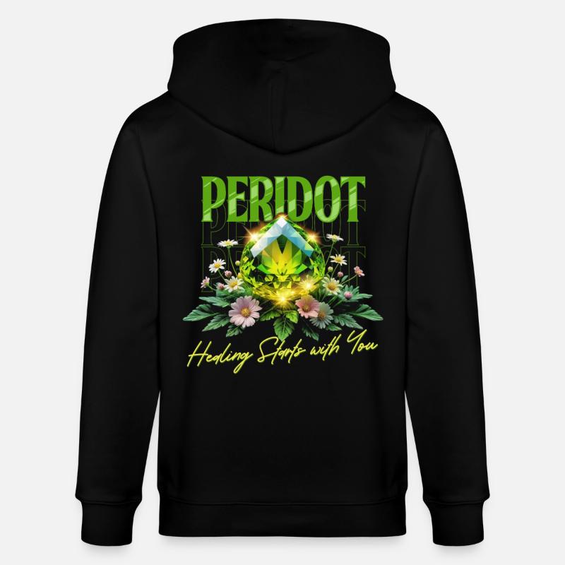 Pierre de naissance Péridot d’Août - Veste à capuche bio CULTIVATOR Stanley/Stella Unisexe - noir